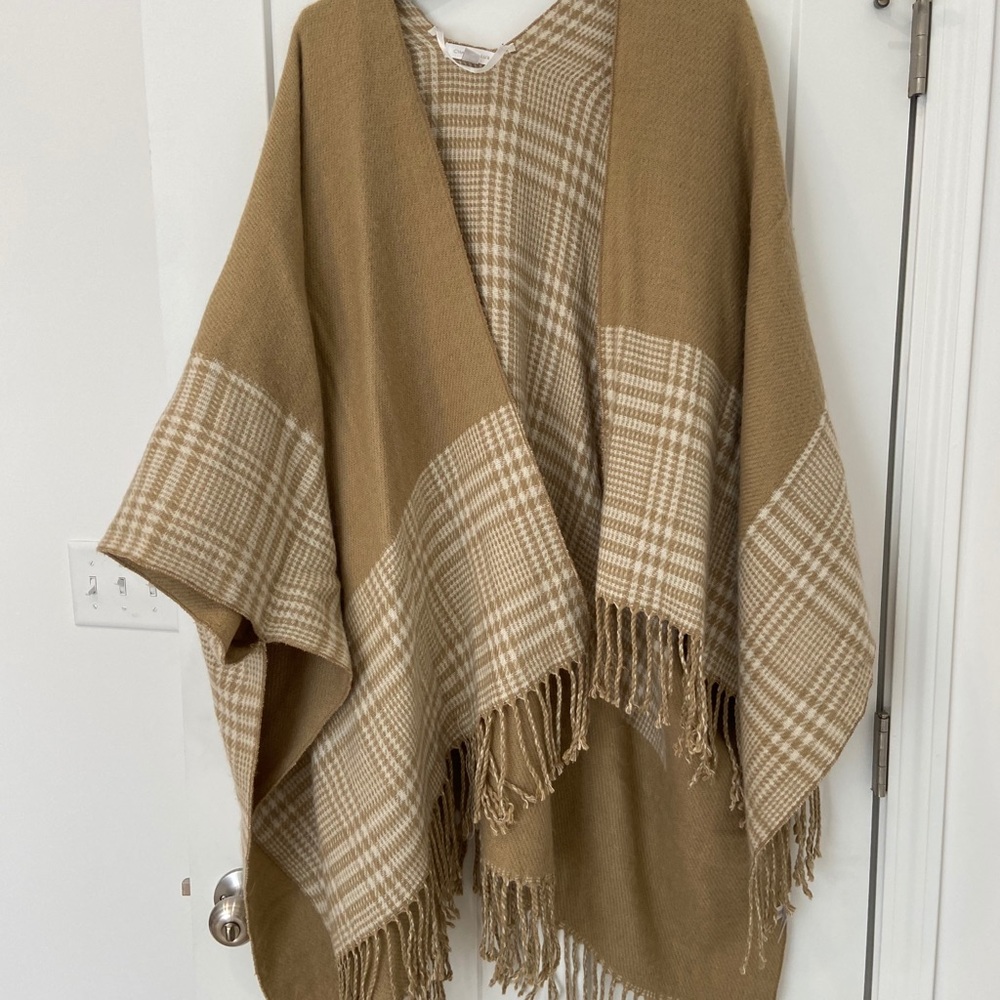 Charter Club poncho with sleeves, one size.